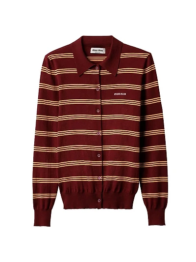 Striped Cashmere and Silk Cardigan