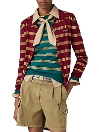 Striped Cashmere and Silk Cardigan