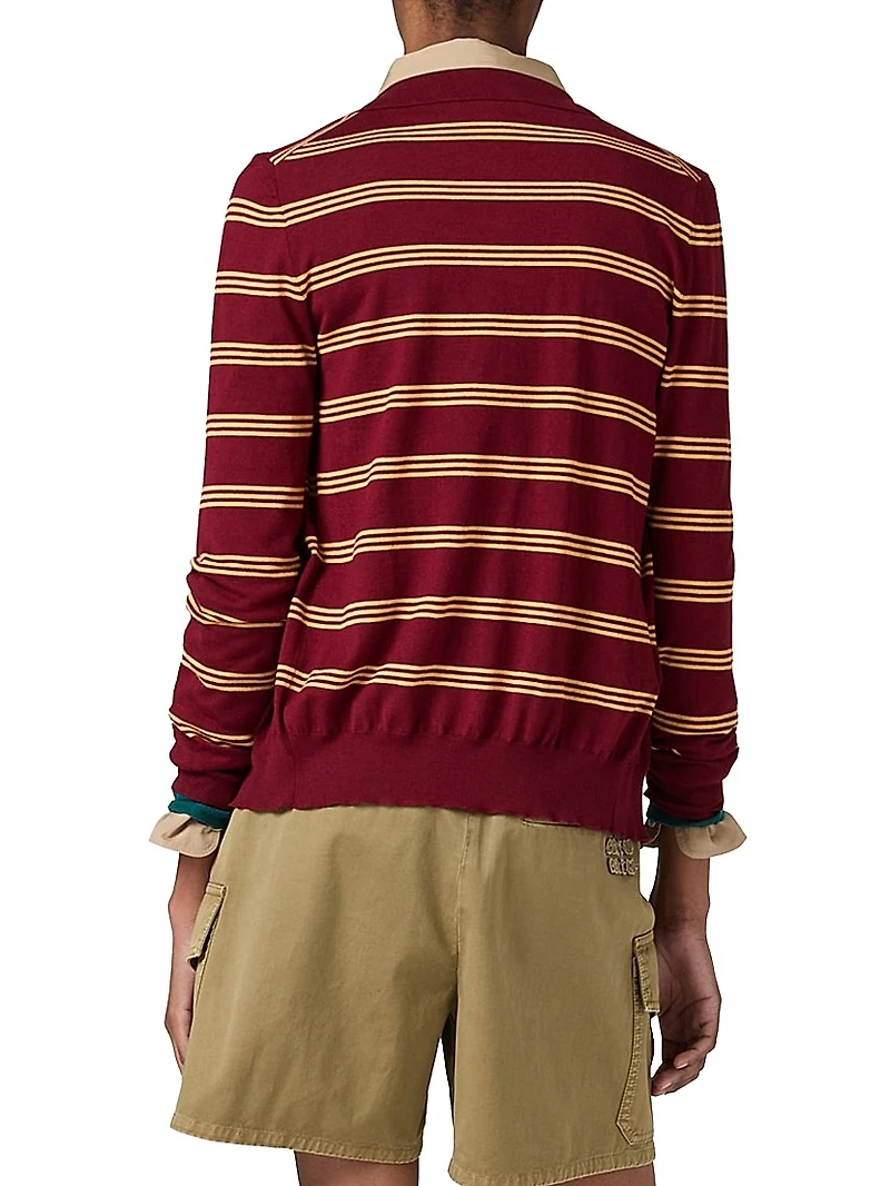 Striped Cashmere and Silk Cardigan