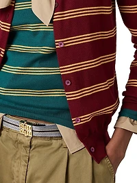 Striped Cashmere and Silk Cardigan