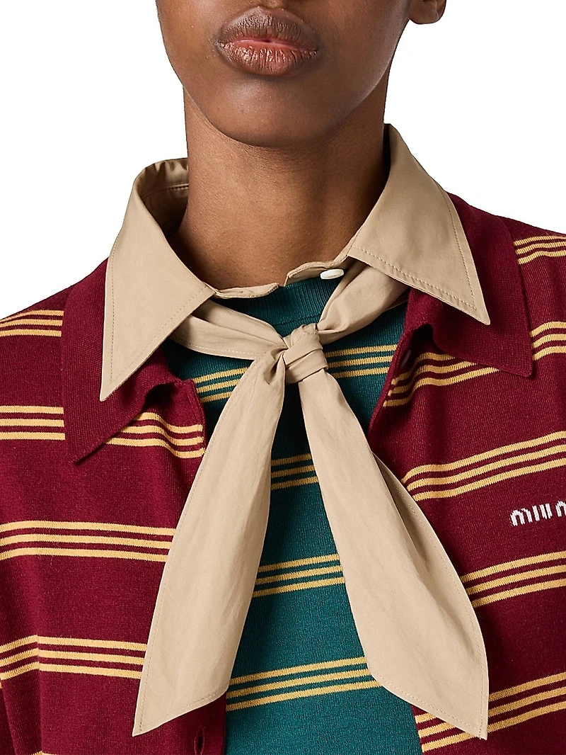 Striped Cashmere and Silk Cardigan