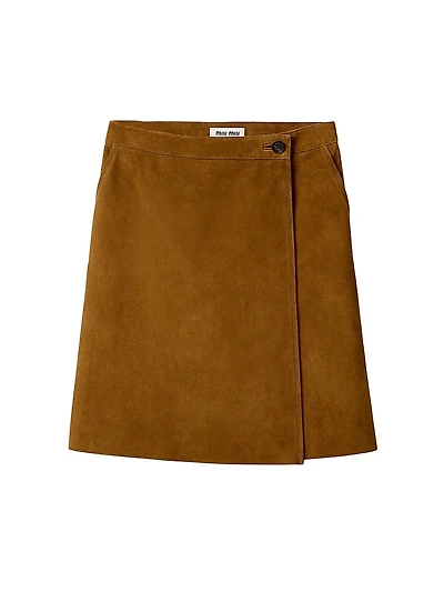 Suede Wraparound Skirt