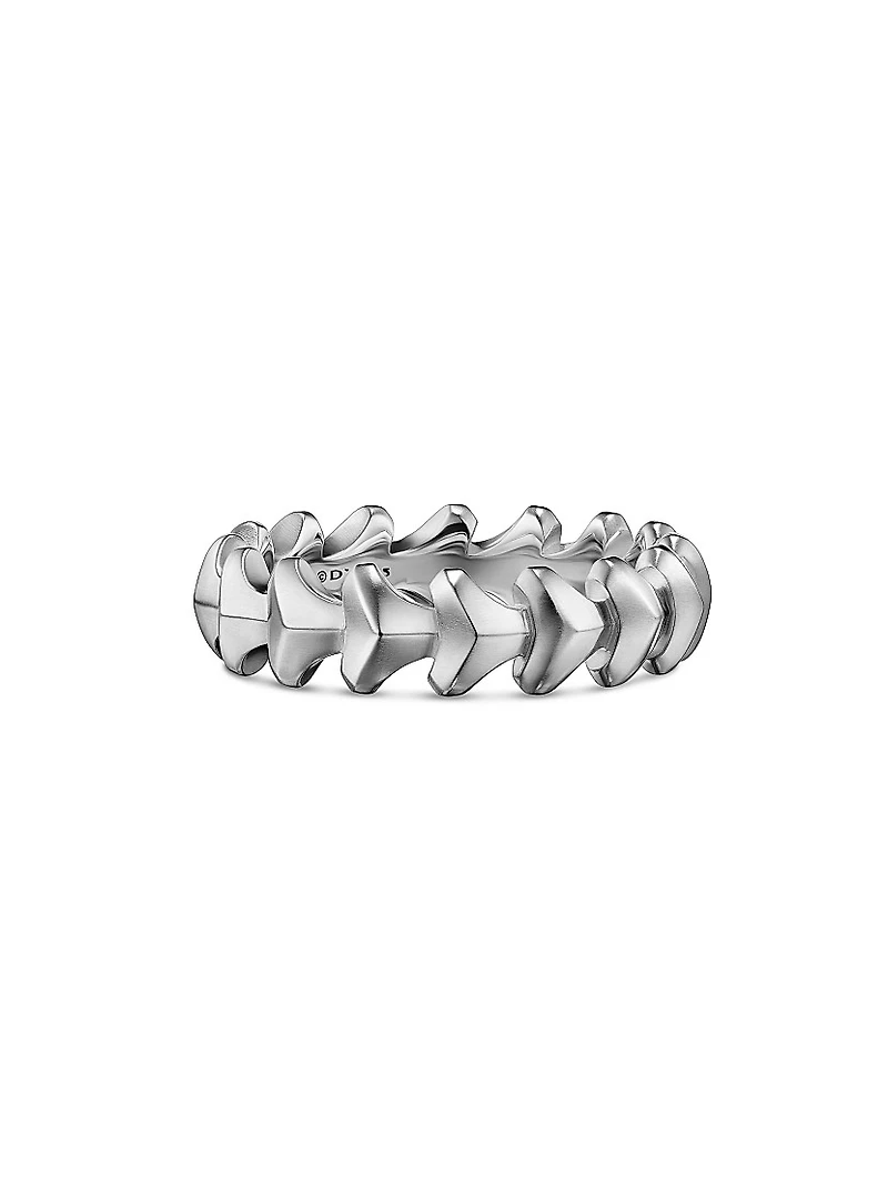 Armory Band Ring Sterling Silver, 6.2MM