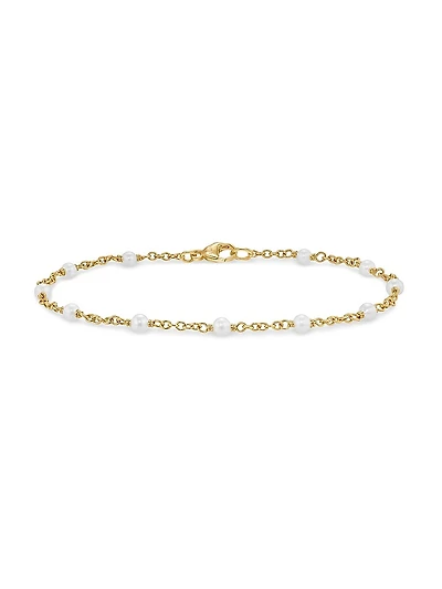 Pearl Classics Station Bracelet 18K Yellow Gold, 3.5mm