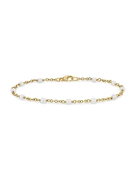 Pearl Classics Station Bracelet 18K Yellow Gold, 3.5mm