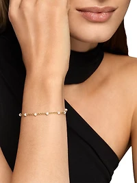 Pearl Classics Station Bracelet 18K Yellow Gold, 3.5mm