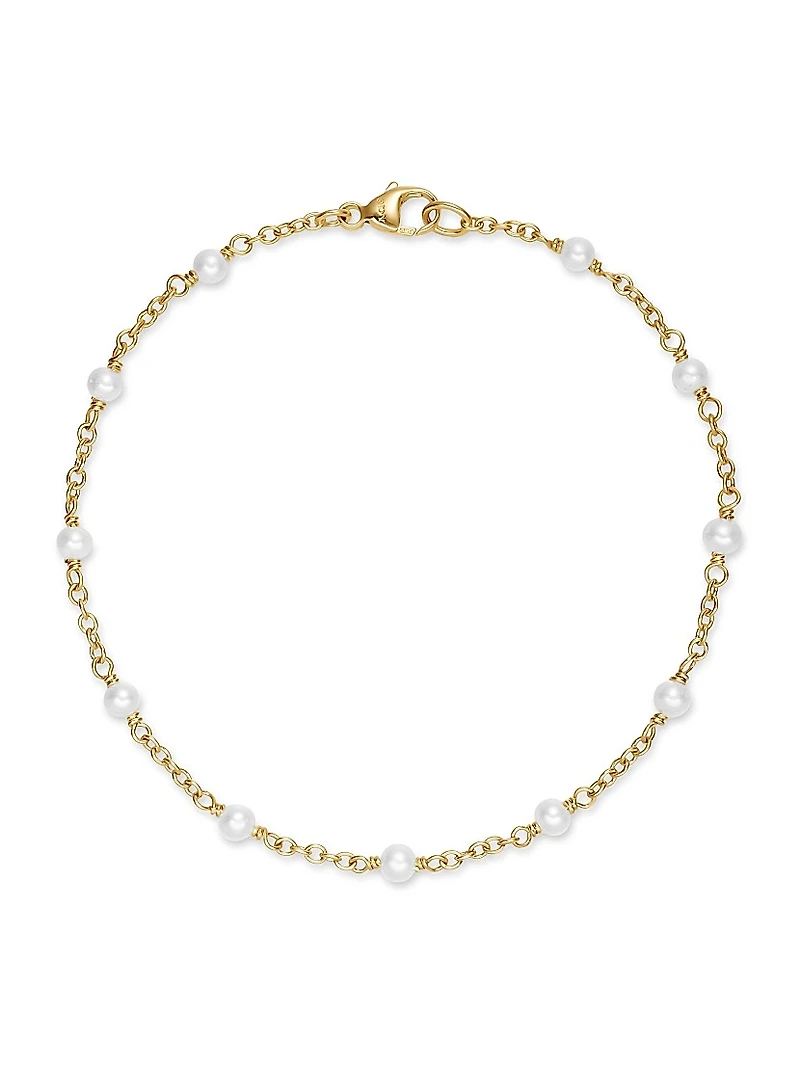 Pearl Classics Station Bracelet 18K Yellow Gold, 3.5mm