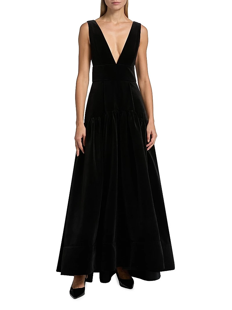 Lila Velvet Maxi Dress