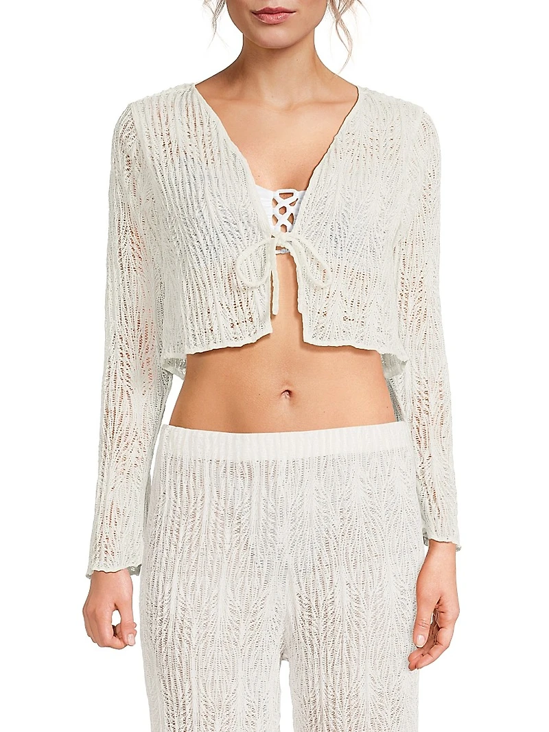 Jesse Knit Tie-Front Crop Top