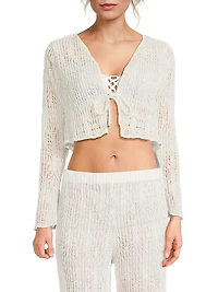 Jesse Knit Tie-Front Crop Top