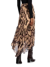 Aley Pleated Handkerchief-Hem Midi-Skirt