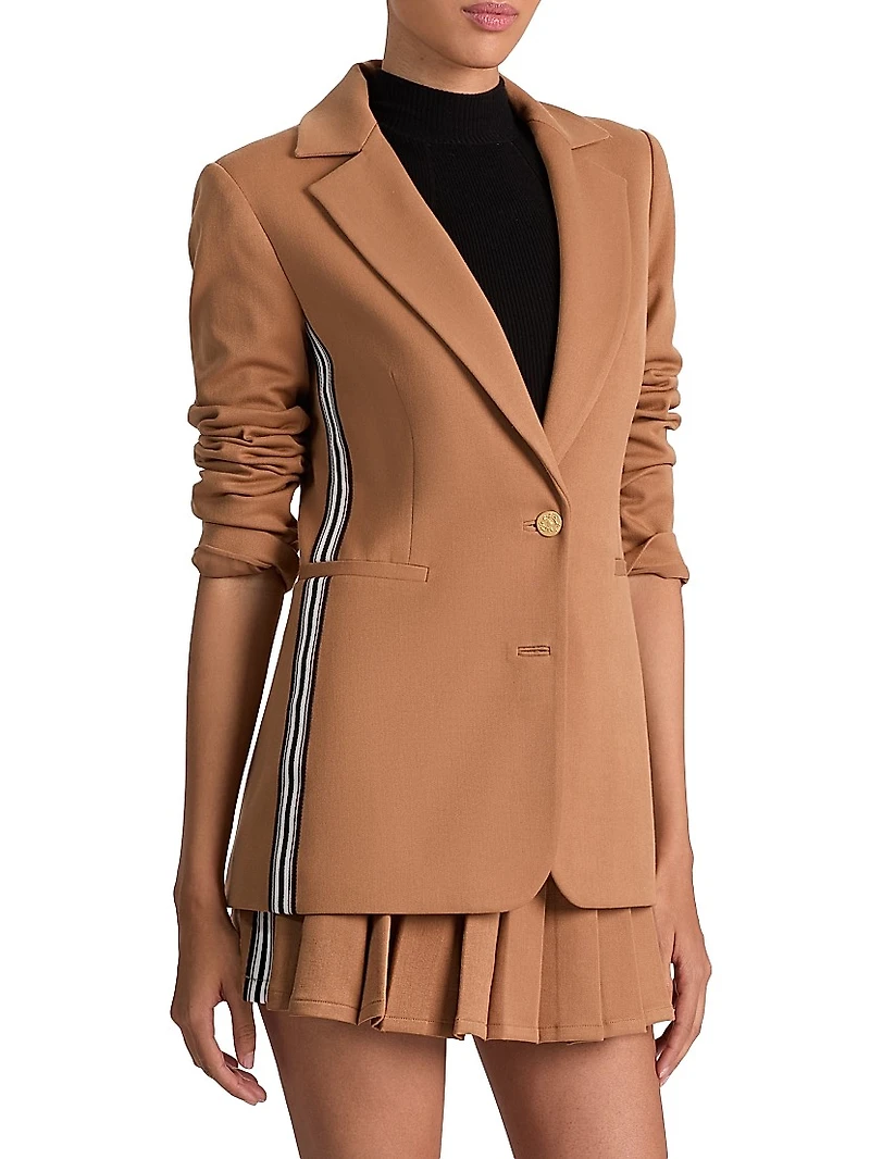 Breann Side-Stripe Fitted Blazer