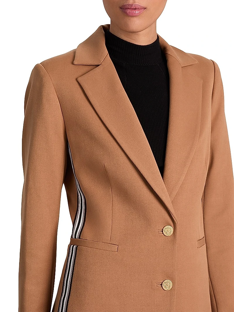 Breann Side-Stripe Fitted Blazer