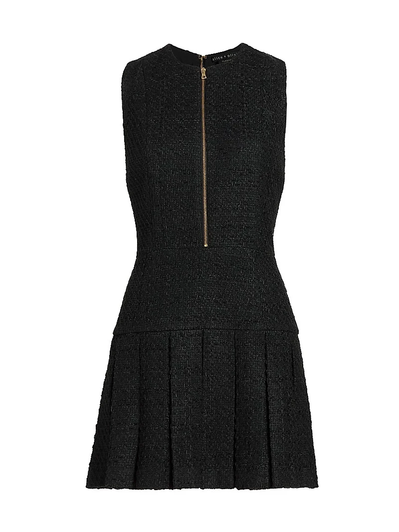 Ellis Pleated Drop-Waist Minidress