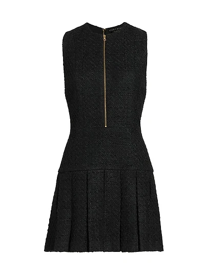 Ellis Pleated Drop-Waist Minidress