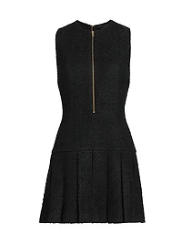 Ellis Pleated Drop-Waist Minidress
