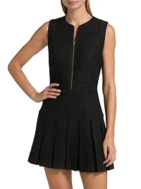 Ellis Pleated Drop-Waist Minidress