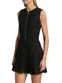 Ellis Pleated Drop-Waist Minidress