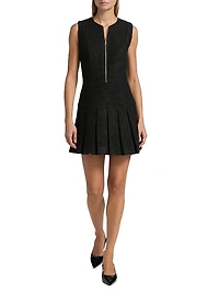 Ellis Pleated Drop-Waist Minidress
