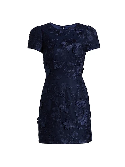 Daisy Floral Appliqué Minidress
