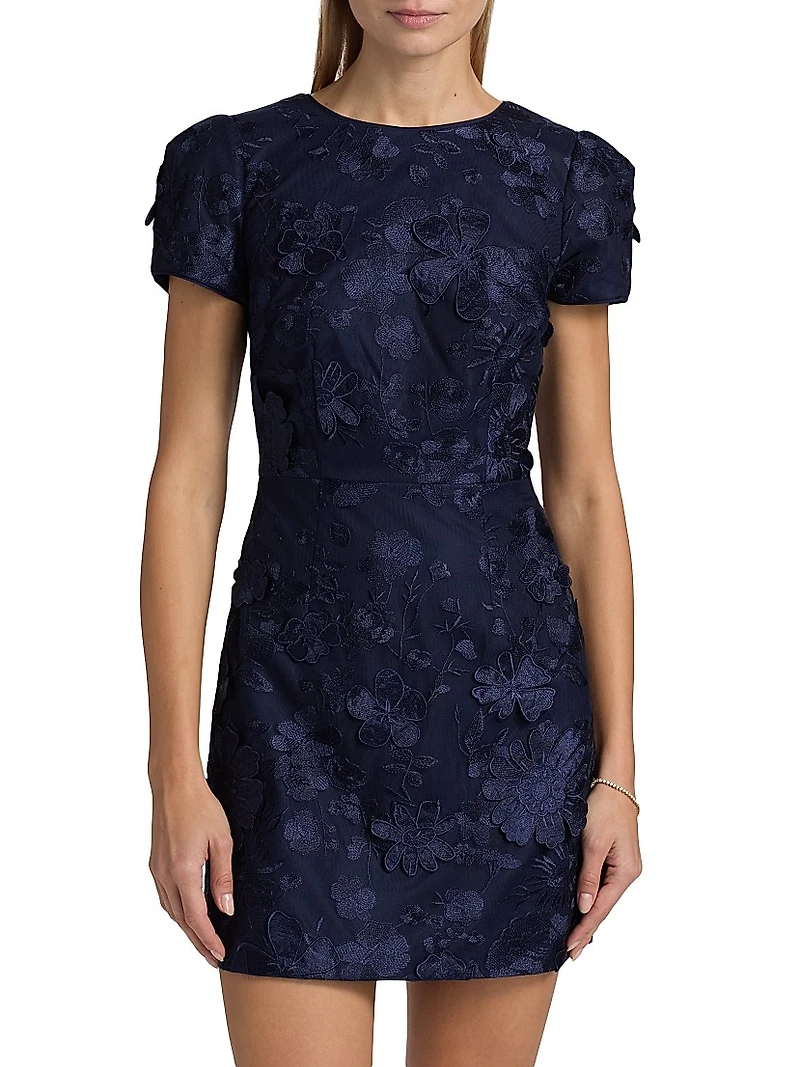 Daisy Floral Appliqué Minidress