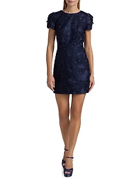 Daisy Floral Appliqué Minidress