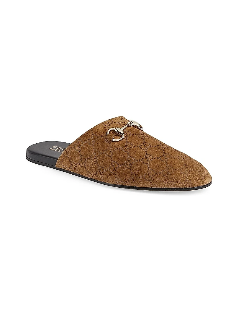 Lucy Logo Suede Mule Loafers