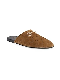 Lucy Logo Suede Mule Loafers
