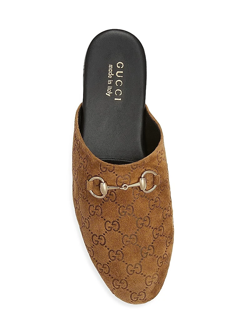 Lucy Logo Suede Mule Loafers