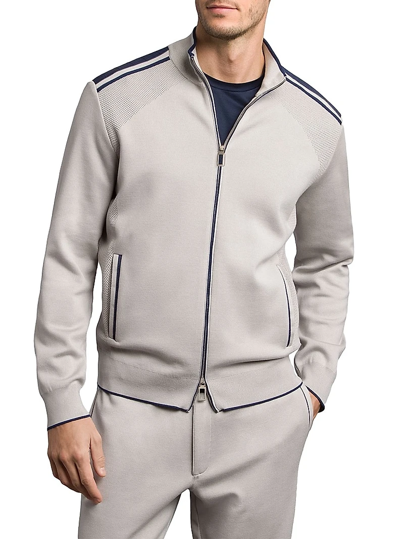 Jogging Blouson Jacket with Croc Details