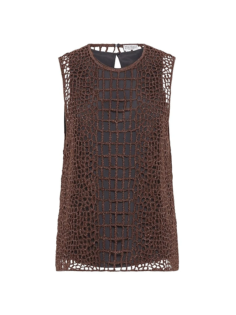 Mohair and Wool Precious Croc Embroidery Top