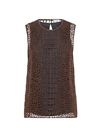 Mohair and Wool Precious Croc Embroidery Top