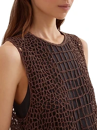 Mohair and Wool Precious Croc Embroidery Top