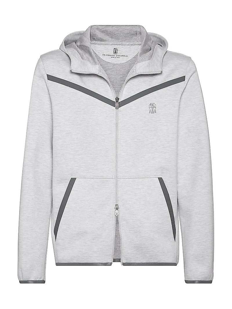 Cotton French Terry Double Cloth Hooded Sweatshirt