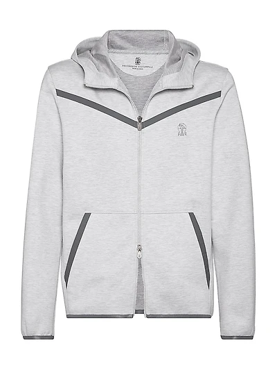 Cotton French Terry Double Cloth Hooded Sweatshirt