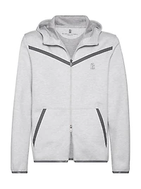 Cotton French Terry Double Cloth Hooded Sweatshirt