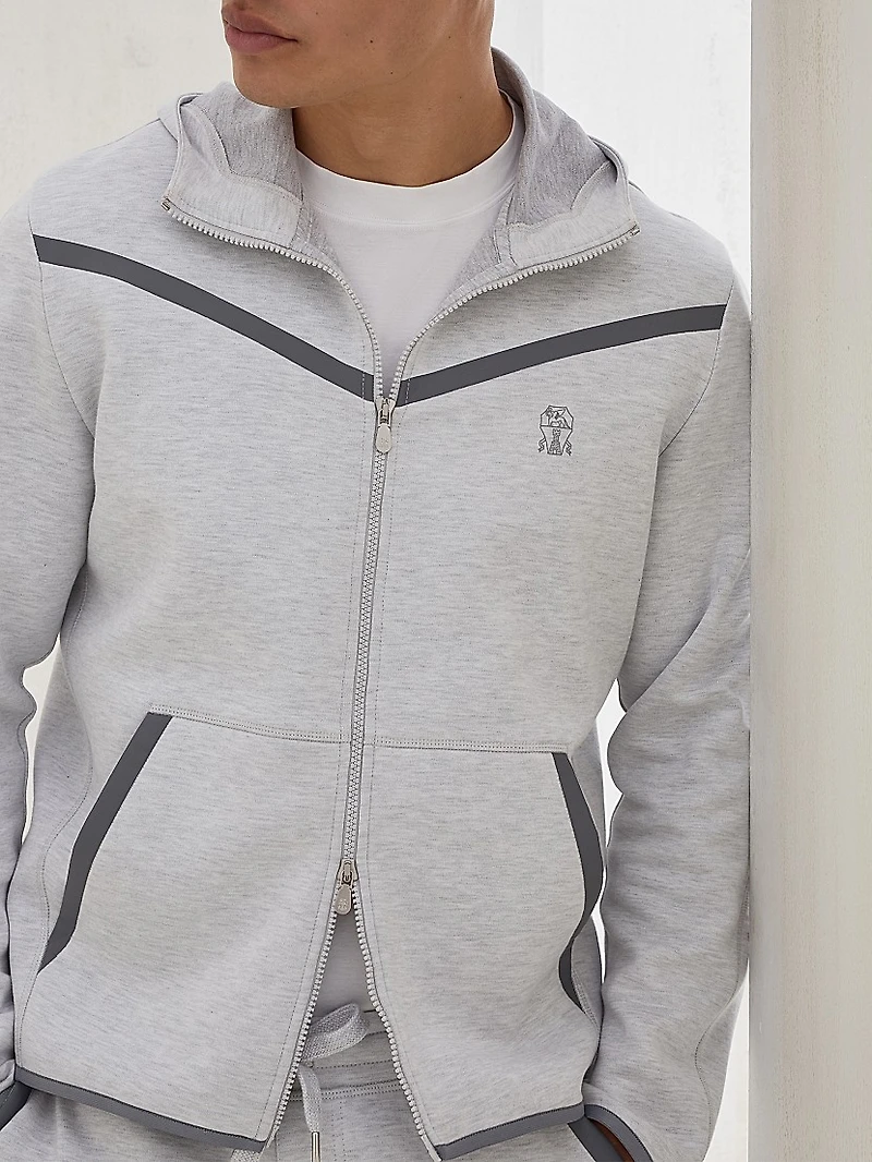 Cotton French Terry Double Cloth Hooded Sweatshirt