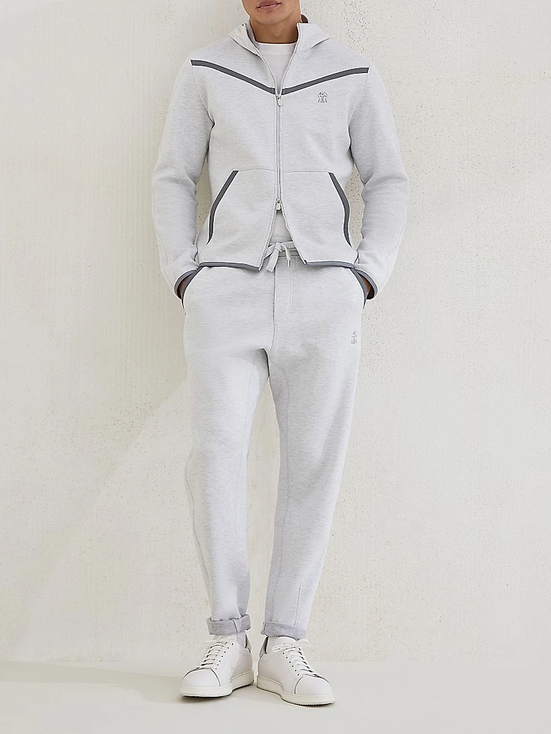 Cotton French Terry Double Cloth Hooded Sweatshirt