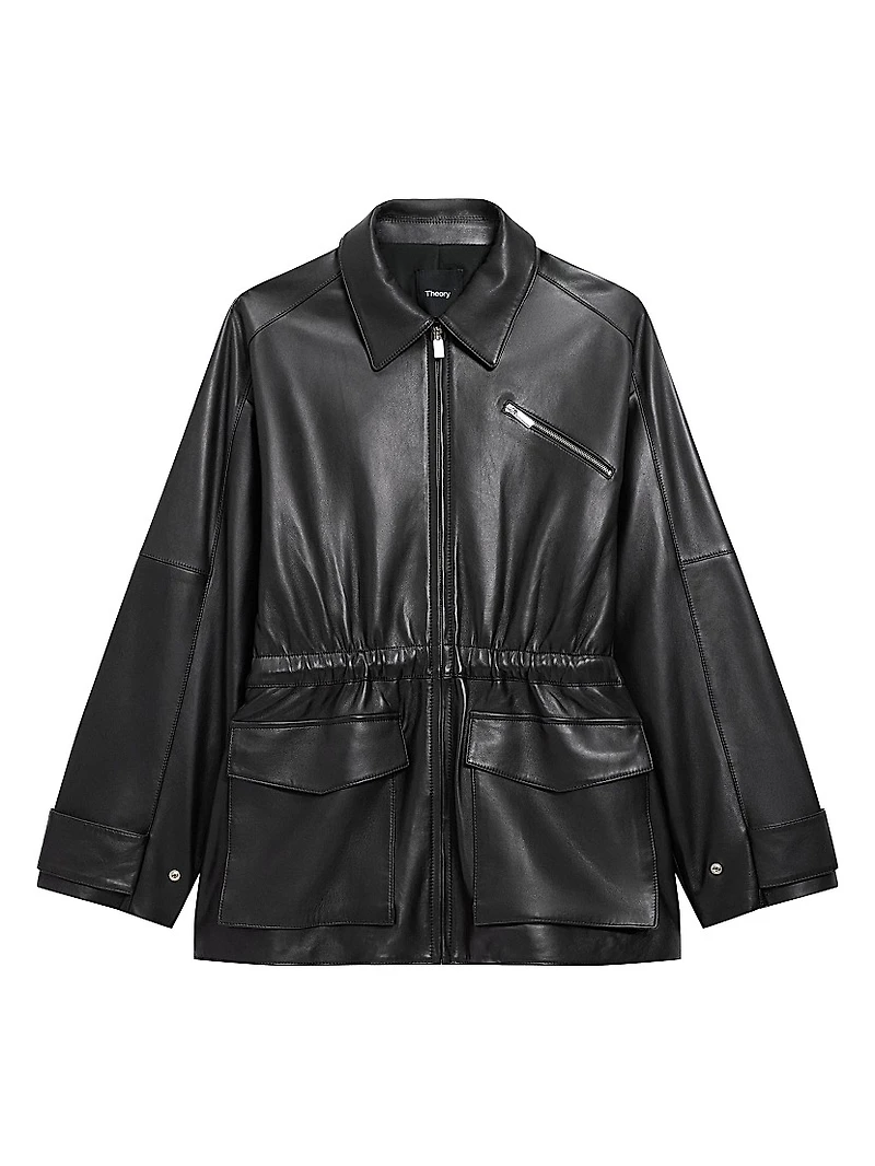 Cinched Leather Jacket