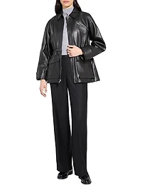 Cinched Leather Jacket