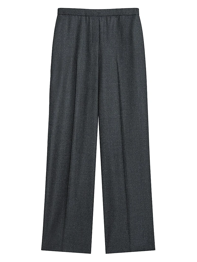 Virgin Wool Wide-Leg Pants