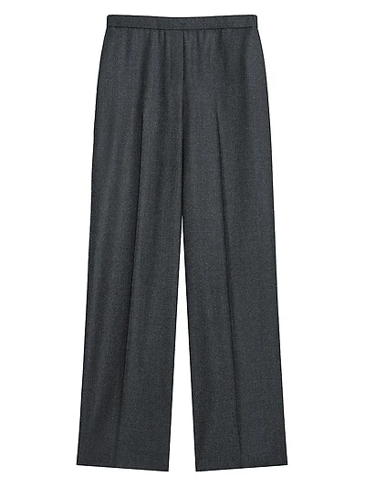 Virgin Wool Wide-Leg Pants