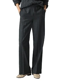 Virgin Wool Wide-Leg Pants