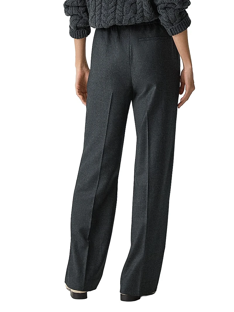 Virgin Wool Wide-Leg Pants