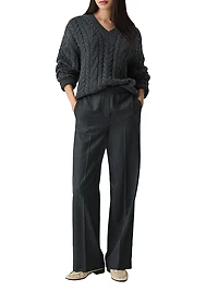 Virgin Wool Wide-Leg Pants