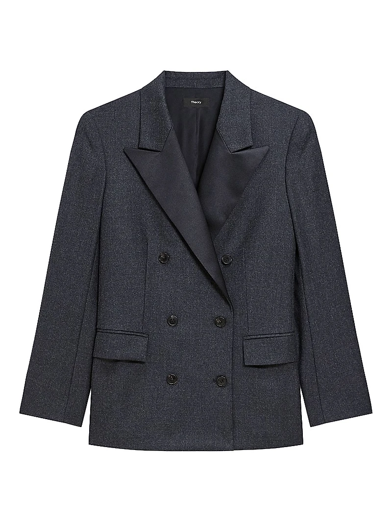 Virgin Wool Double-Breasted Tuxedo Jacket
