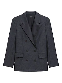 Virgin Wool Double-Breasted Tuxedo Jacket