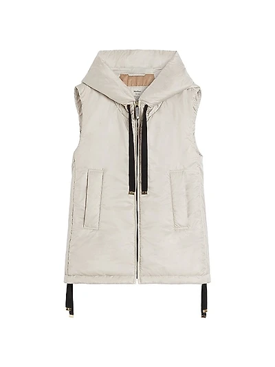 Padded Hooded Gilet in Water Repellent Canvas