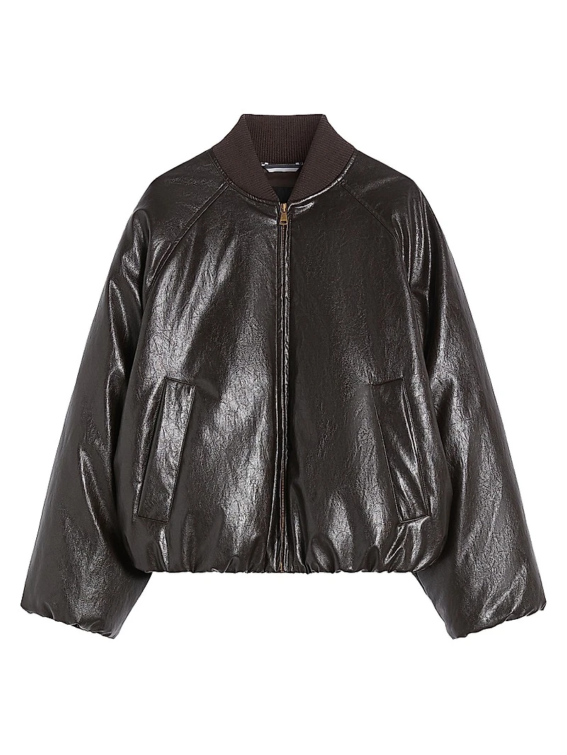 Cropped Coated Jersey Bomber Jacket