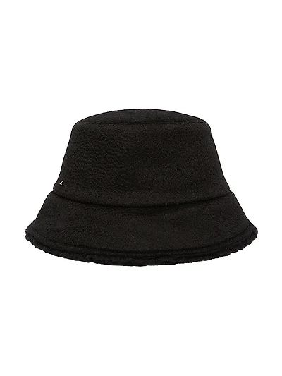 Reversible Camel and Teddy Fabric Cloche Hat